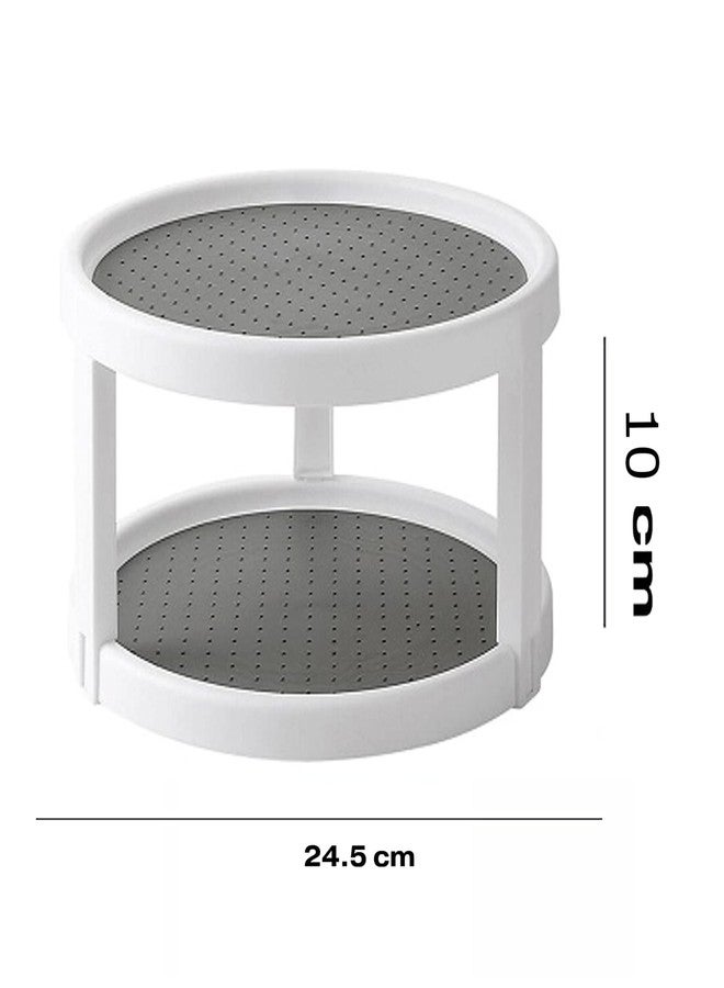 AIVER Turntable Lazy Susan Organizers, Rotating Spice Rack Spinner - Pantry, Cabinet Organization and Storage - Kitchen, Fridge, Bathroom, Vanity Countertop Spinning Organizing with Gray Base Paper pad - Image 2